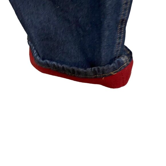 Cabelas Jeans Womens Size14 Blue Flannel Lined Straight Leg Dark Wash Flat Front - Picture 8 of 13